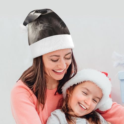 Cute Raccoon Santa Christmas Hat for Adults