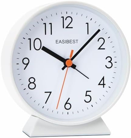 No Ticking Silent Alarm Clock with Snooze Light