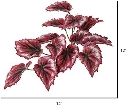 Vickerman 12 Inch Artificial Red Begonia Hanging Bush
