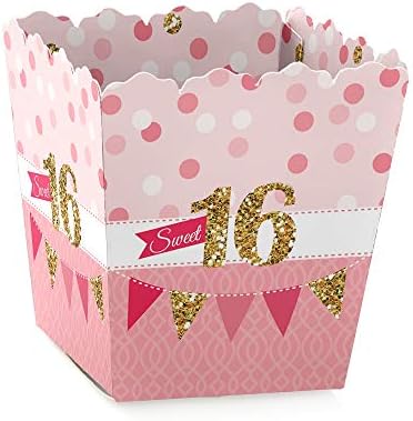 Big Dot of Happiness Sweet 16 Party Favor Boxes Set of 12