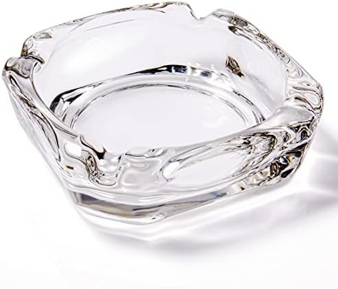 Glass Ashtray Square Transparent Elegant Home Use