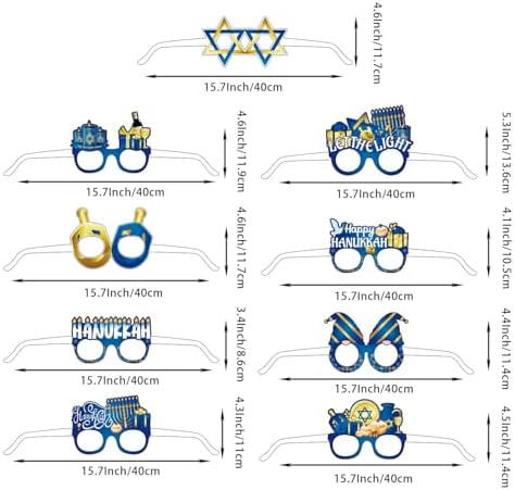 Happy Hanukkah Party Eyeglasses 9pcs Set