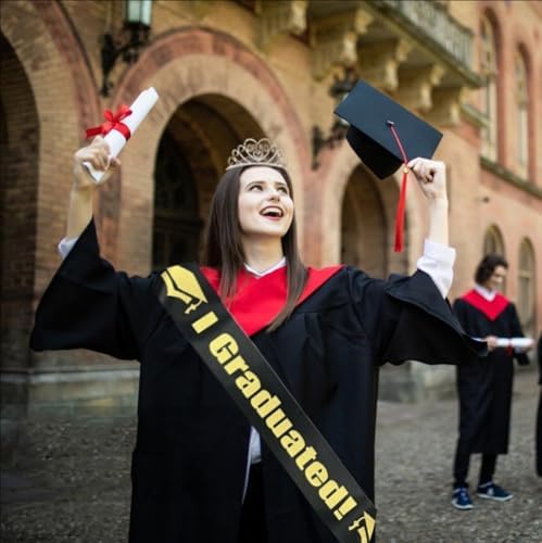 Dzrige Graduation Sash with Gold Letter 2 Pack