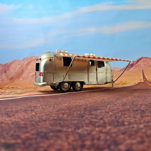 Rusty Retro Camper Model with Fabric Canopy