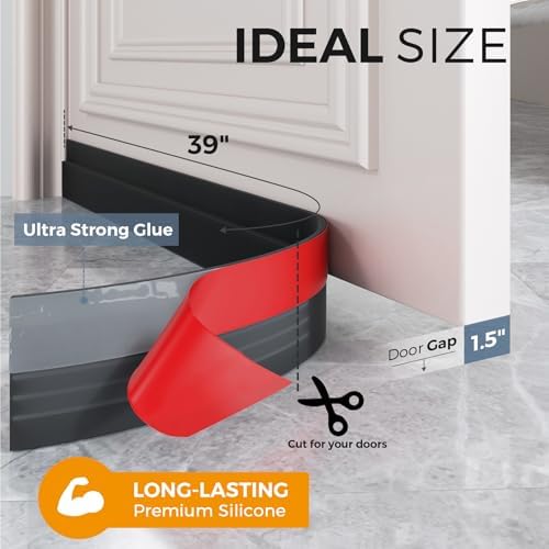 GroTheory 2 Pack Door Draft Stopper Black 39 Inch