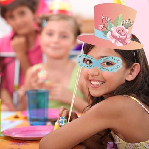 25 Pcs Tea Time Photo Booth Props with Stick
