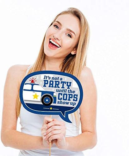 Big Dot Of Happiness Police Photo Booth Props Kit - 20 Count