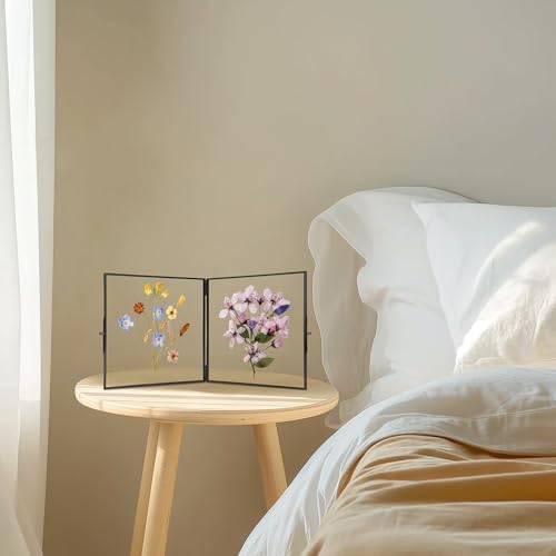 Redhugo Double Glass Pressed Flower Frame 4x4 Inches
