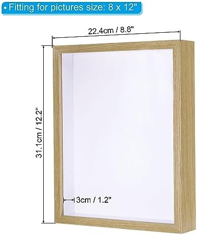 PATIKIL 8x12 Shadow Box Frame with Acrylic and Wood