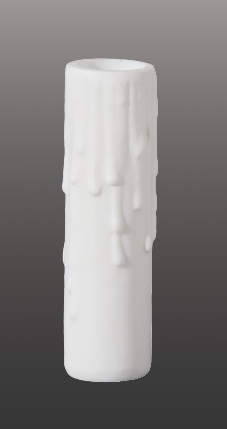 BP Lamp 6 Inch Flat White PolyBeeswax Candelabra Candle Cover