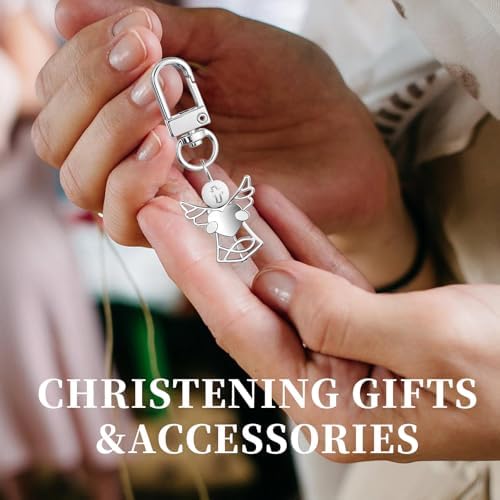 50 Sets Baptism Favors with Angel Keychains