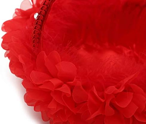 HE ANDI 9 Inch Red Flower Girl Basket