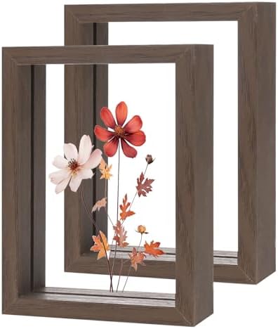 2-Pack Wooden Pressed Flower Frame with Acrylic Panels