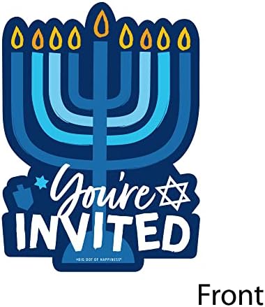 Big Dot of Happiness Hanukkah Menorah Invitation Set of 12