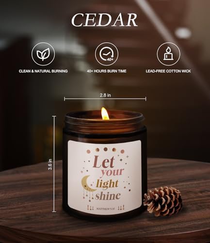 Bible Verse Candle Matthew 516 Cedar Scented 8 oz