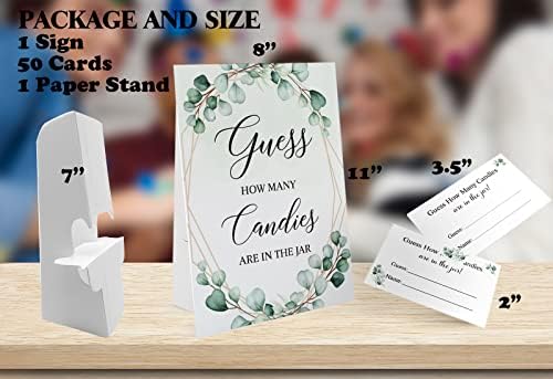 Candy Guessing Game Cards with Sign for Parties
