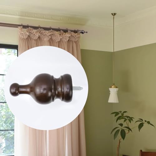 T Tulead 138 Inch Wood Curtain Rod Finials 2Pcs