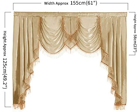 NAPEARL Champagne Swag Valance Curtain 61x49 Inch
