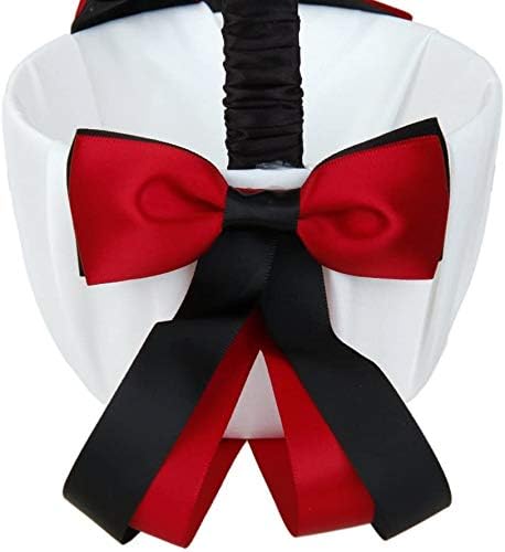 Taotenish Wedding Ring Pillow and Flower Girl Basket Set - White and Black