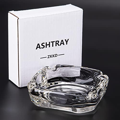 Glass Ashtray Square Transparent Elegant Home Use