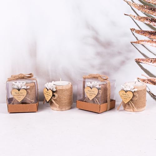 HTF Pack of 10 Wooden Tealight Candle Holders