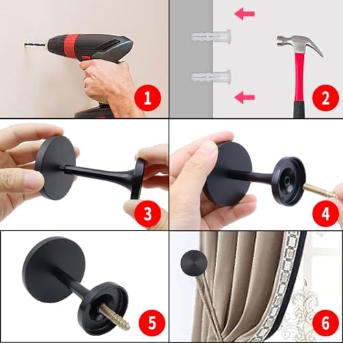 Shonmogar Black Zinc Alloy Curtain Tiebacks 2 Pack
