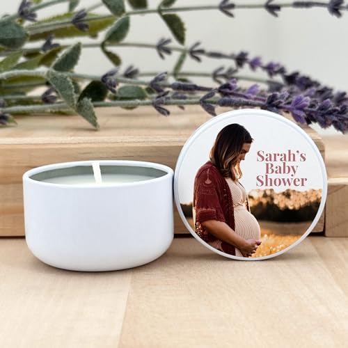 Custom Candles with Personalized Photo - Set of 10 White Tins