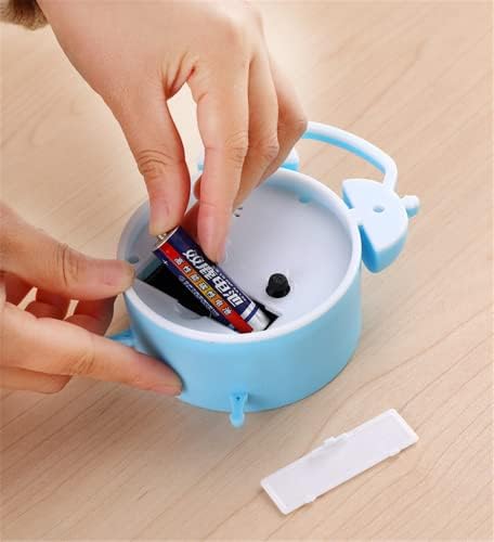 TXY Kids Alarm Clock Pink Battery Operated Mini Analog Round Bedside Desk Clock