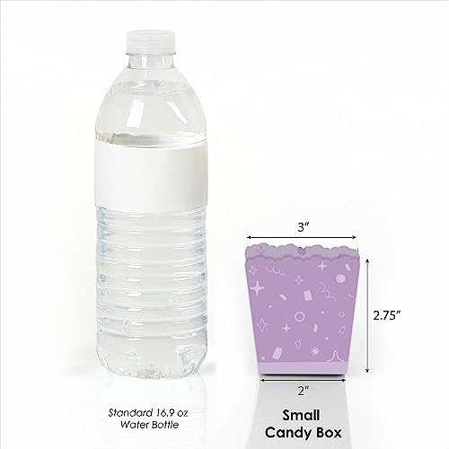Big Dot of Happiness Purple Confetti Stars Mini Candy Boxes Set of 12