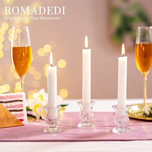 20 Pcs Clear Glass Candlestick Holders for Wedding and Party