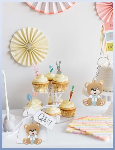 50 Set Animal Bear Keychain Favors for Baby Shower Christening Baptism