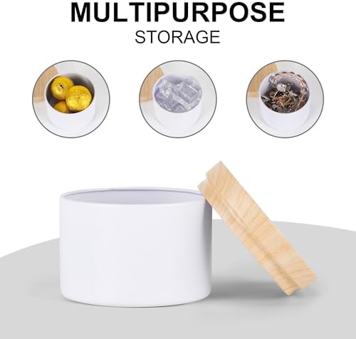 24 Pcs 8oz Candle Tins with Wood Grain Lids