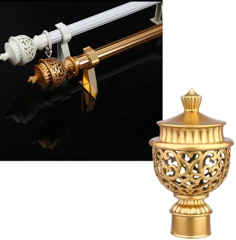 Zerodeko 6PCS Curtain Pole Ends with Golden Design