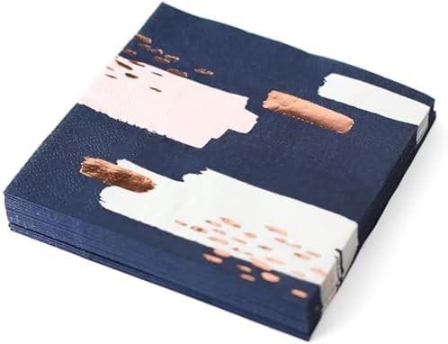 Harlow Grey Erika Navy Party Napkins Set 20 Ct