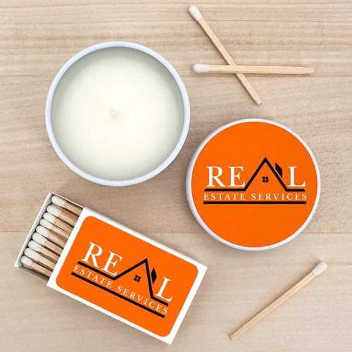 Custom Candles with Logo - 10 Pack - White Tin