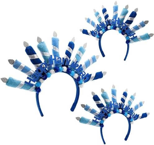 Menorah Headbands for Hanukkah 8 Pack