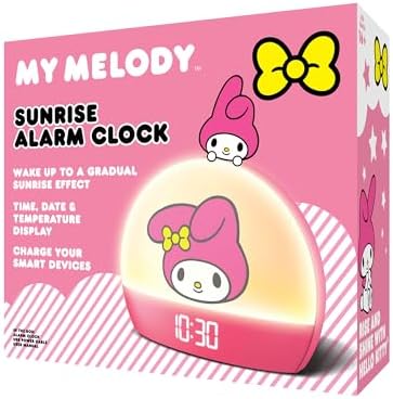 Hello Kitty Sunrise Alarm Clock with LED Display and USB Charging