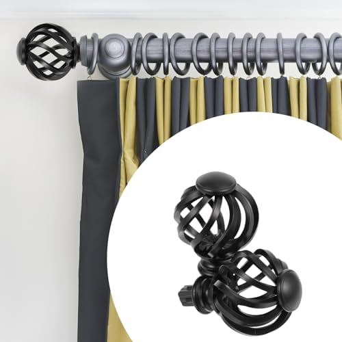 IMIKEYA 4 Pcs Diamond Finials Curtain Rod Ends