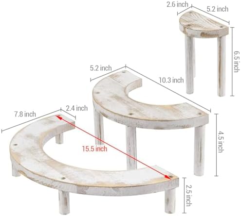 MyGift 3 Tier Wooden Display Stand Riser Set