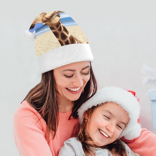 Santa Hat Beach Giraffe Christmas Headwear for Adults