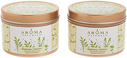 Aroma Naturals Patchouli Frankincense Soy Candle Meditation 2 Count
