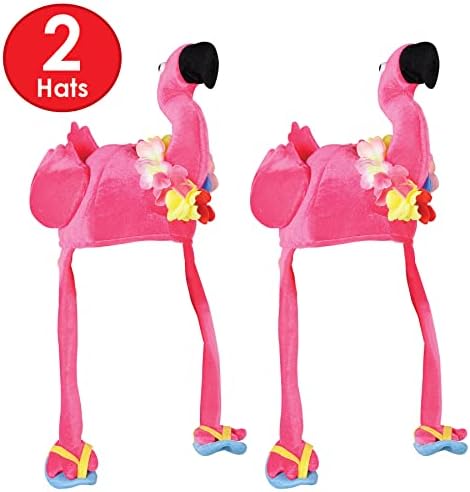 Beistle Unisex Plush Pink Flamingo Hat for Parties