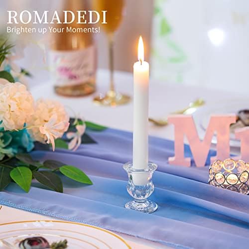 20 Pcs Clear Glass Candlestick Holders for Wedding and Party