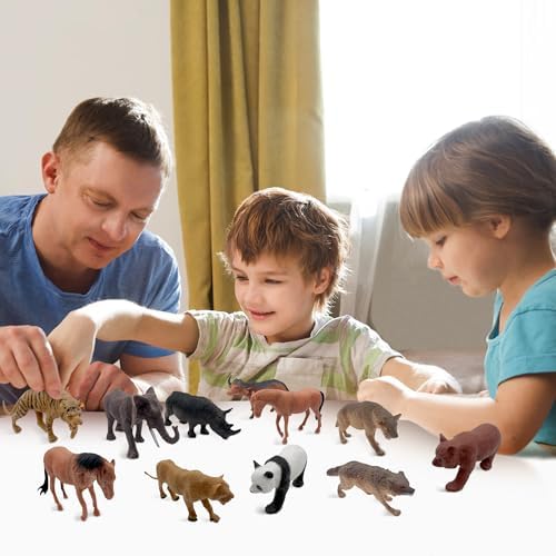 10pcs Safari Animal Cake Toppers for Jungle Themed Birthday Party