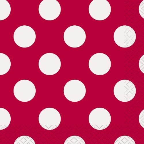 Red Polka Dot Beverage Napkins 16ct