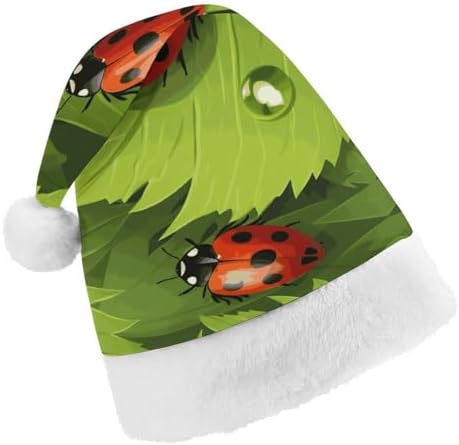 Santa Hat With Leaves And Ladybugs Christmas Party Hat