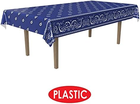 Beistle Blue Bandana Tablecovers 54x108 3 Pack