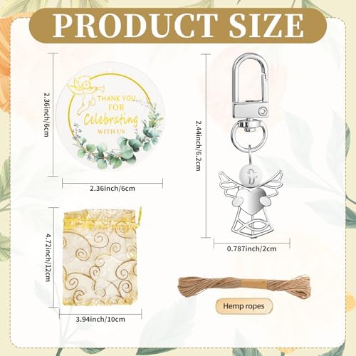 50 Sets Baptism Favors with Angel Keychains