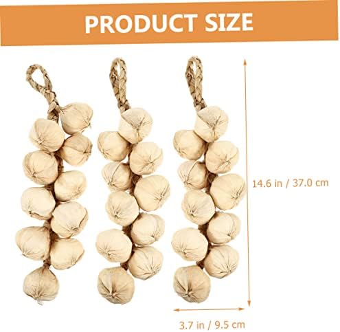 Vaguelly Realistic Garlic Hanging Decor 3pcs