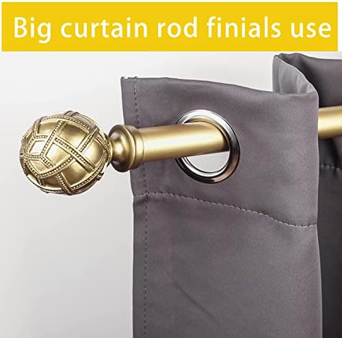 Ycolnaefllr Round Gold Finials for Curtain Rods